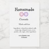 Eigene Donuts mit Liebe ergänzen Text-Website Lebensmitteletikett (Einzelnes Label)