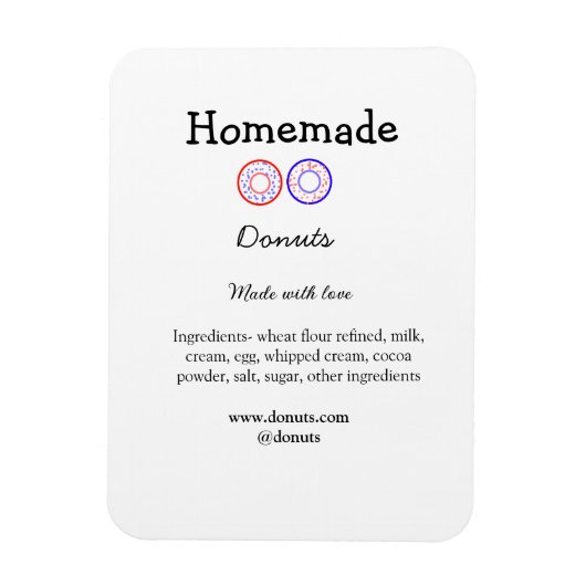 Eigene Donuts mit Liebe ergänzen Text-Website Magnet (Vertikal)