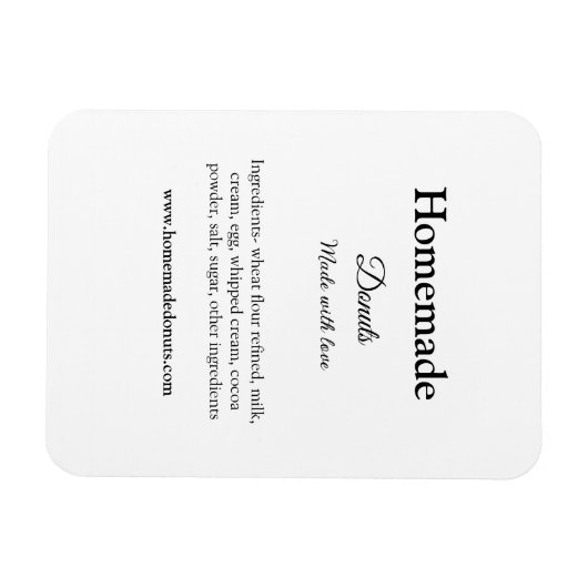 Eigene Donuts mit Liebe ergänzen Text-Website Magnet (Horizontal)