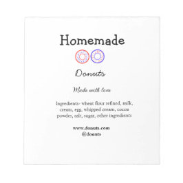 Eigene Donuts mit Liebe ergänzen Text-Website Notizblock