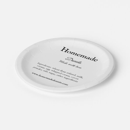 Eigene Donuts mit Liebe ergänzen Text-Website Pappteller (Schrägansicht)