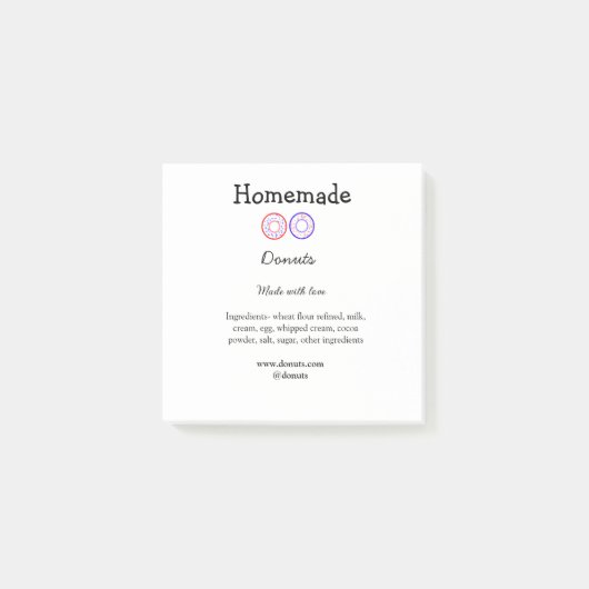 Eigene Donuts mit Liebe ergänzen Text-Website Post-it Klebezettel (Vorderseite)