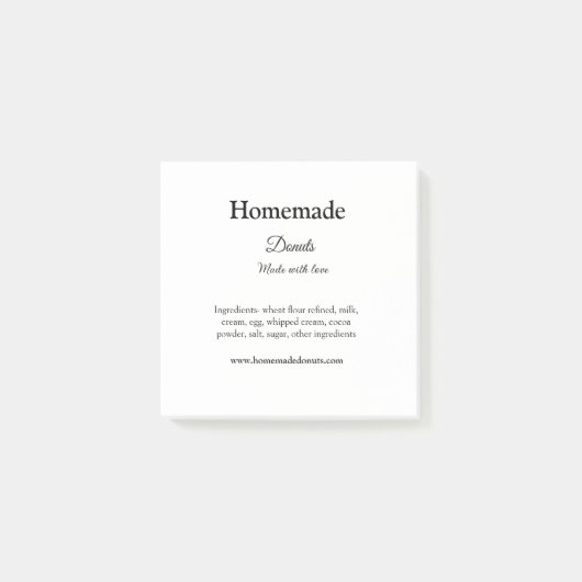 Eigene Donuts mit Liebe ergänzen Text-Website Post-it Klebezettel (Vorderseite)