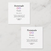 Eigene Donuts mit Liebe ergänzen Text-Website Quadratische Visitenkarte (Vorne/Hinten)