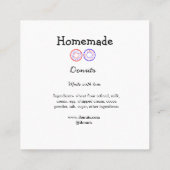 Eigene Donuts mit Liebe ergänzen Text-Website Quadratische Visitenkarte (Rückseite)