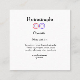 Eigene Donuts mit Liebe ergänzen Text-Website Quadratische Visitenkarte