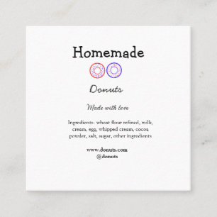 Eigene Donuts mit Liebe ergänzen Text-Website Quadratische Visitenkarte