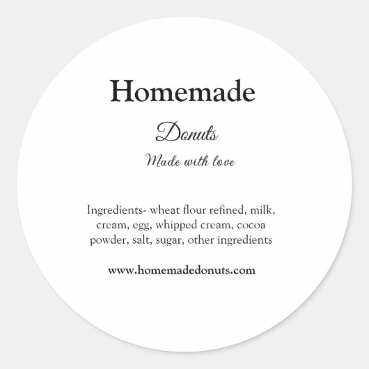 Eigene Donuts mit Liebe ergänzen Text-Website Runder Aufkleber (Vorderseite)