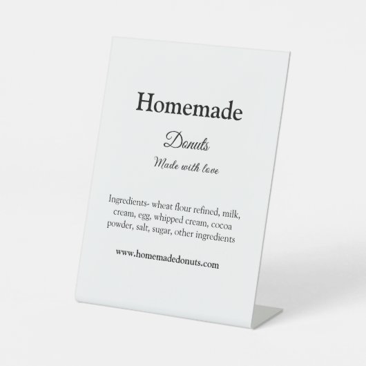 Eigene Donuts mit Liebe ergänzen Text-Website Sockelschild (Vorderseite)