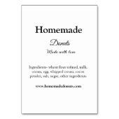 Eigene Donuts mit Liebe ergänzen Text-Website Tischnummer (Rückseite)