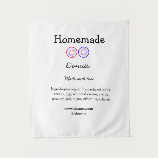 Eigene Donuts mit Liebe ergänzen Text-Website Wandteppich (Vorderseite)