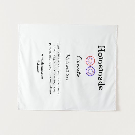 Eigene Donuts mit Liebe ergänzen Text-Website Wandteppich (Vorderseite (Horizontal))