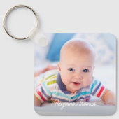 Eigene doppelseitige Baby-2-Foto-Geburtsstaten Schlüsselanhänger (Vorderseite)