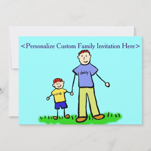 Eigene Einladung von Vater und Sohn (Vorderseite)