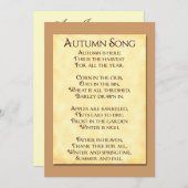 Eigene Einladungen für Song Erntedank im Herbst (Vorne/Hinten)