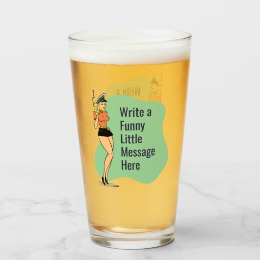 Eigene Einstellung: Ein Retro Chic Pinup Glas (Vorne (Gefüllt))