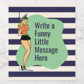 Eigene Einstellung: Ein Retro Chic Pinup Weinetikett (Einzelnes Label)