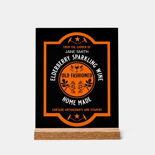 Eigene Elderberry Sparkling Acrylschild (Vorderseite)