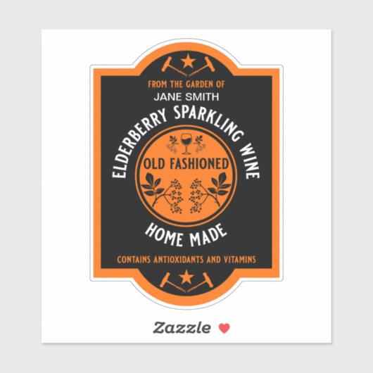 Eigene Elderberry Sparkling Aufkleber (Blatt)