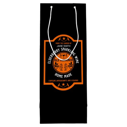 Eigene Elderberry Sparkling Geschenktüte Für Weinflaschen (Rückseite)