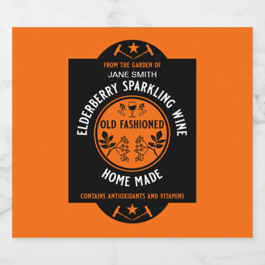 Eigene Elderberry Sparkling Schaumweinetikett (Einzelnes Label)