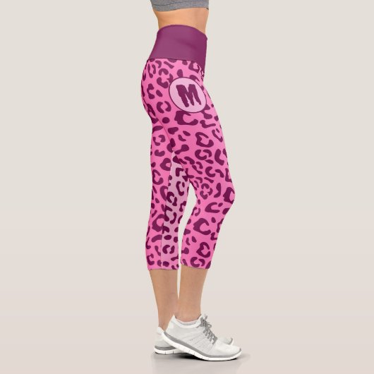 Eigene Erstmalige Rosa Leopard-Printwerbung Capri Leggings (Rechts)
