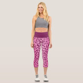 Eigene Erstmalige Rosa Leopard-Printwerbung Capri Leggings (Vorderseite)