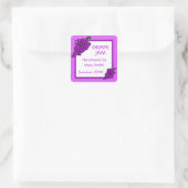 Eigene Etiketten für hausgemachte Traubenkonfitüre Quadratischer Aufkleber (Tasche)