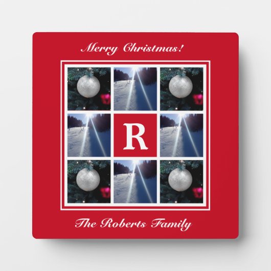 Eigene Familienfotos Weihnachtscollage Foto Fotoplatte (Vorderseite)