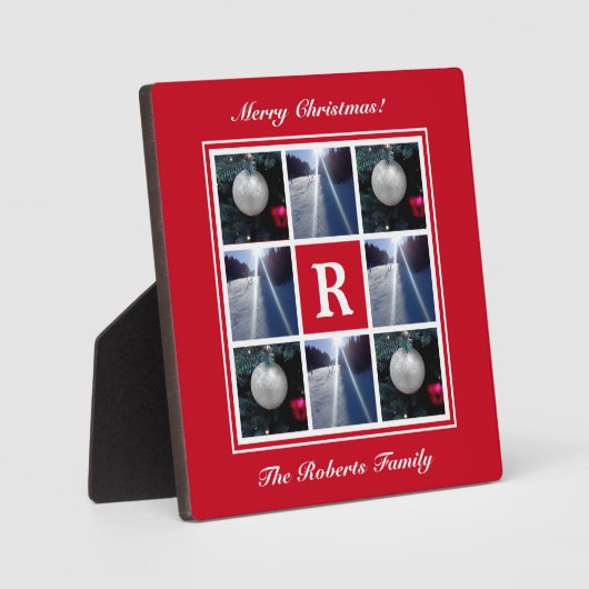 Eigene Familienfotos Weihnachtscollage Foto Fotoplatte (Vorderseite)