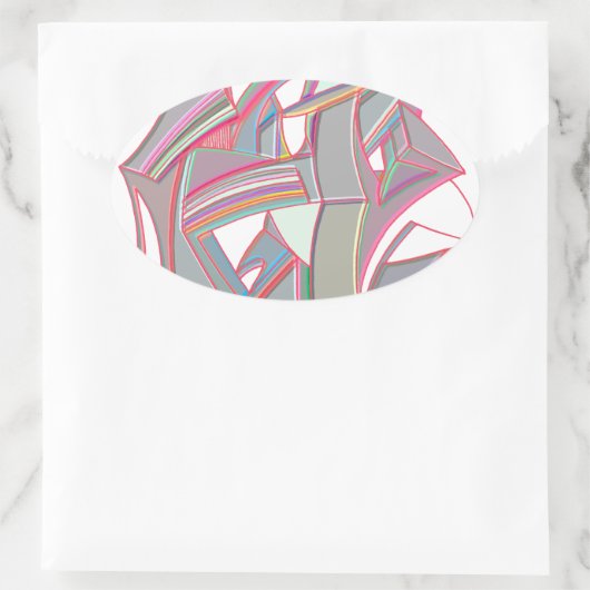 Eigene Farbe Ovaler Aufkleber (Tasche)