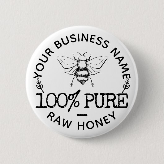 Eigene Farmhouse Apiary Logo Niedliche Hummelhonig Button (Vorderseite)