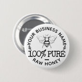 Eigene Farmhouse Apiary Logo Niedliche Hummelhonig Button (Vorne & Hinten)