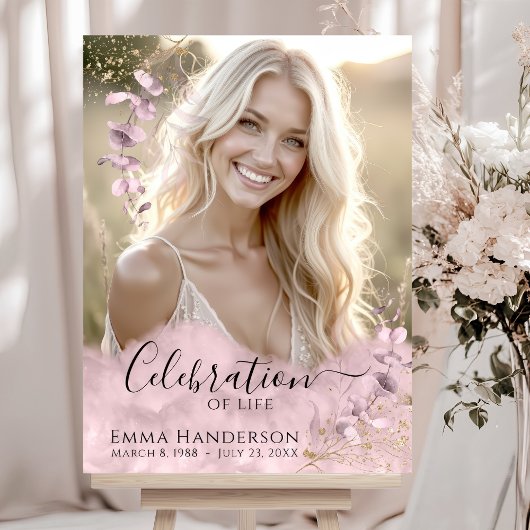 Eigene Feier des Lebens - Foto Beerdigung-Zeichen Poster