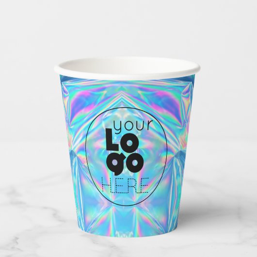 Eigene Firmenlogos Iridescent Holo Party Cups Pappbecher (Vorderseite)