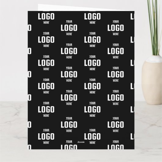 Eigene Firmenlogos - Schwarz gefaltetes Greeti Karte (Rückseite)