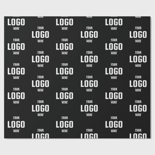 Eigene Firmenlogos - Schwarz Geschenkpapier (Flach)