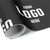 Eigene Firmenlogos - Schwarz Geschenkpapier (Rolleneckpunkt)