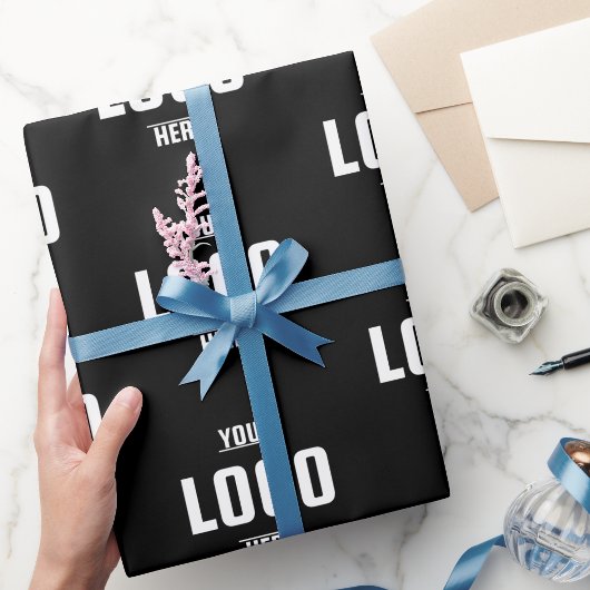 Eigene Firmenlogos - Schwarz Geschenkpapier