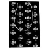 Eigene Firmenlogos - Schwarz Mittlere Geschenktüte (Vorderseite)