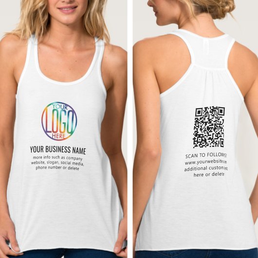 Eigene Firmenlogos und QR-Code auf der Vorderseite Tank Top