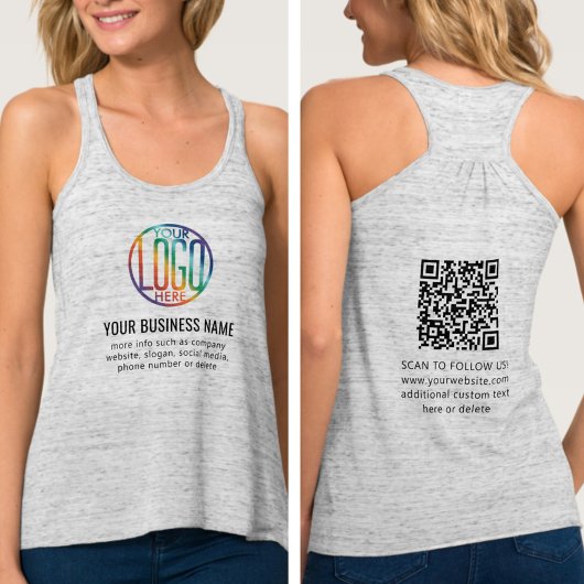 Eigene Firmenlogos und QR-Code auf der Vorderseite Tank Top
