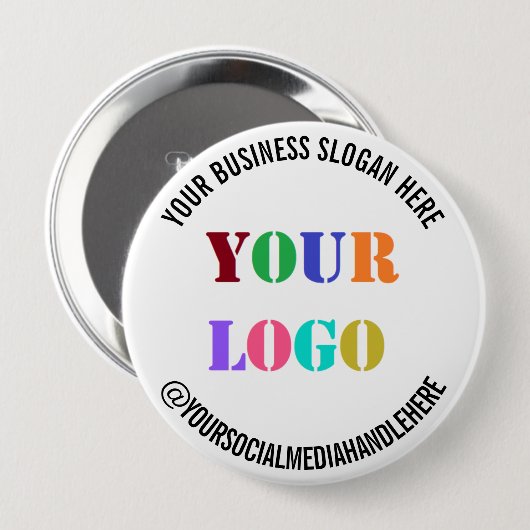 Eigene Firmenlogos Werbeaktion Social Media Name Button (Vorne & Hinten)