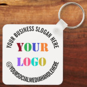 Eigene Firmenlogos Werbeaktion Social Media Name Schlüsselanhänger (Rückseite)
