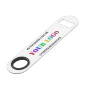 Eigene Firmenlogos Werbeaktion Social Media Name Speed Flaschenöffner (Vorderseite Schrägansicht)