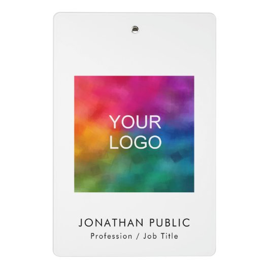 Eigene FirmenlogosFirmenhinweis Mini Klemmbrett (Rückseite)