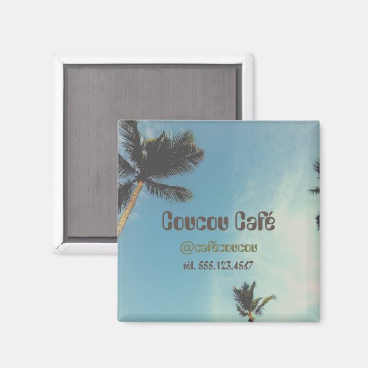 Eigene Firmenwerbung für Retropalmen Magnet (Vorderseite/Rückseite)