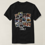 Eigene Foto-Rahmenkollektion T-Shirt<br><div class="desc">Dieser coole, moderne und einzigartige T - Shirt verfügt über eine Collage von zwölf Fotos Ihrer eigenen Familie oder Kinder in einer Collage von Sofortfotografen und das Wort "Familie" in Not geratener Typografie (die geändert werden kann). Dies ist das perfekte Geschenk für Großeltern, Großmutter, Opa, Mutter oder Papa. Sie können...</div>