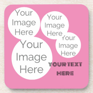 eigene Foto-Textvorlage rosa erstellen Getränkeuntersetzer