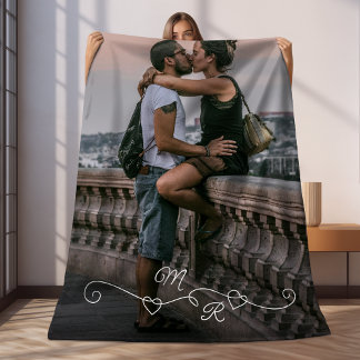 Eigene Fotografie und miteinander verbundene Liebe Fleecedecke